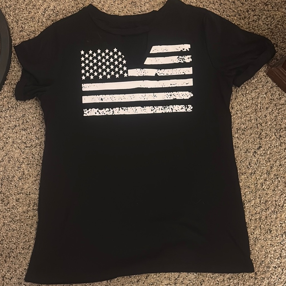 Black shirt with American Flag Design